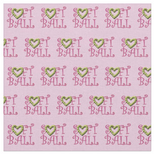 Softball-Liebe-Girly Rosa mit Herzen Stoff