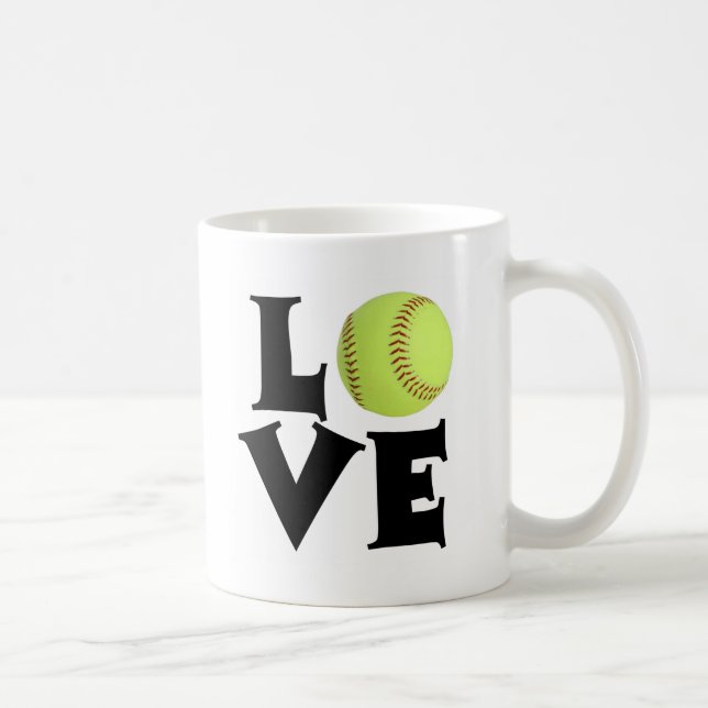 Softball-Liebe Kaffeetasse (Rechts)