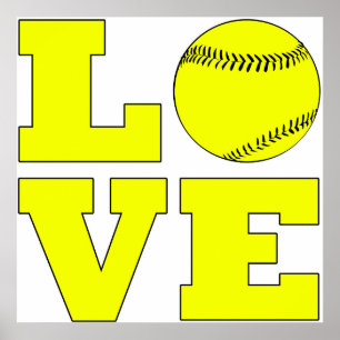 Softball-Liebe-Plakat Poster