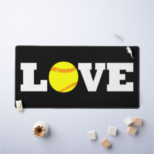 Softball-Liebe-Schnellimbiss-Softball-Player oder  Schreibtischunterlage