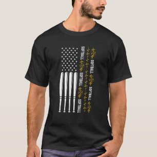 Softball Liebe USA Flag Herzschlag Sport T-Shirt