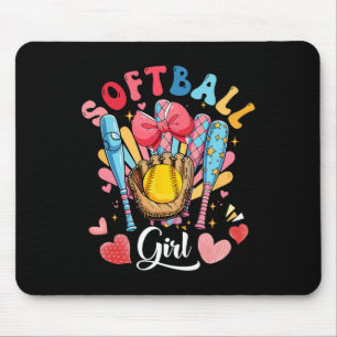Softball-Liebhaberin Mädchen Farbige Bowling-Ausrü Mousepad
