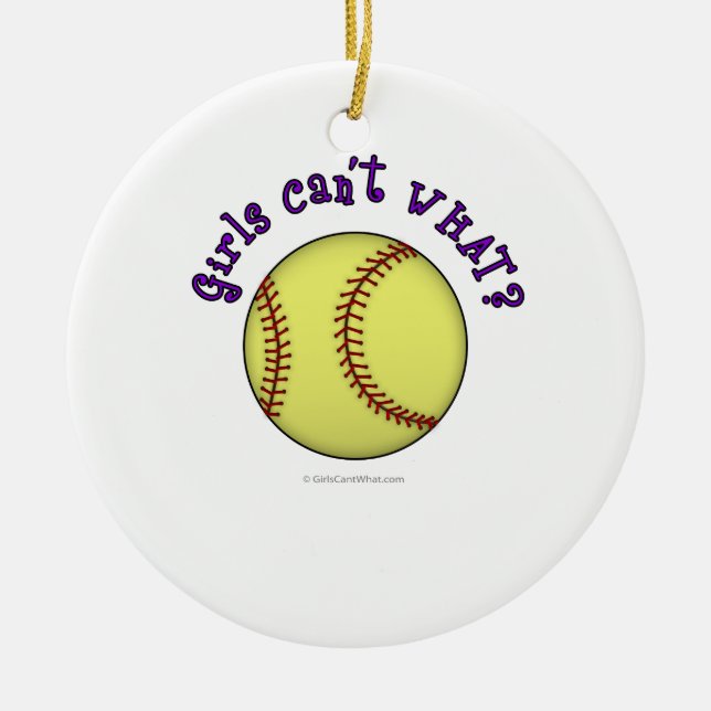 Softball Lila Keramikornament (Vorne)