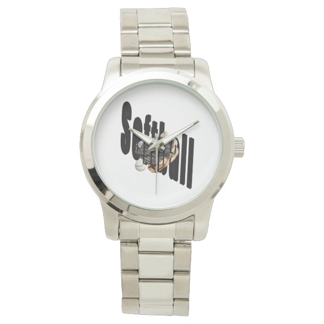 Softball-Logo und Handschuhe, Armbanduhr (Vorderseite)