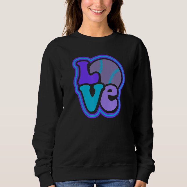 Softball Love for Teen Girls & Women Blue & Purple Sweatshirt (Vorderseite)