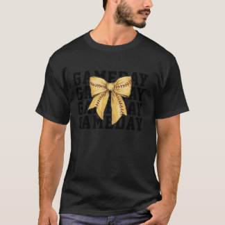 Softball Lover Coquette Bow Game Day Spaß Sport Lo T-Shirt
