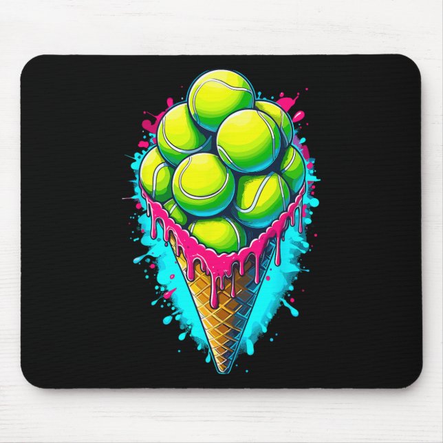 Softball Lover Ice Cream Dripping Softball  Mousepad (Vorne)