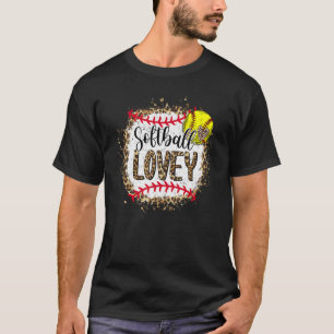 Softball Lovey Leopard gebleicht Muttertagsspiel T-Shirt