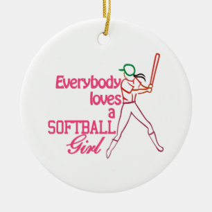 Softball-Mädchen Keramik Ornament