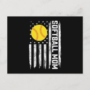 Softball Mama American US Flag Vintager Muttertag Postkarte