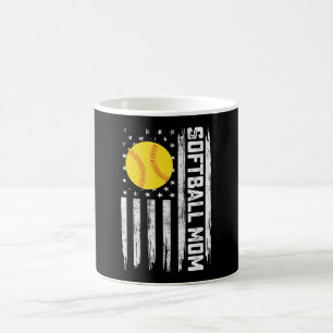 Softball-Mama Amerikanische US-Flagge Vintage Mutt Kaffeetasse