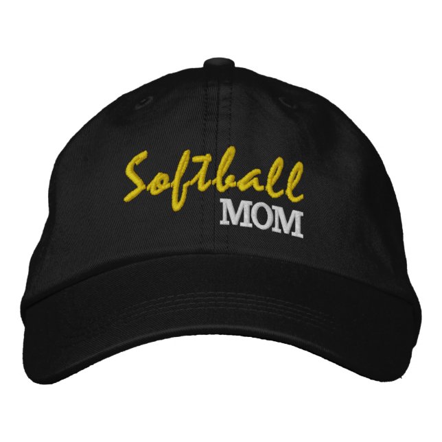 Softball-Mama bestickte Hülle, Thema Sport Baseballkappe (Vorderseite)