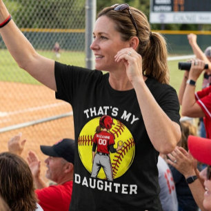 Softball-Mama Das ist meine Tochter Personalisiert Tri-Blend Shirt