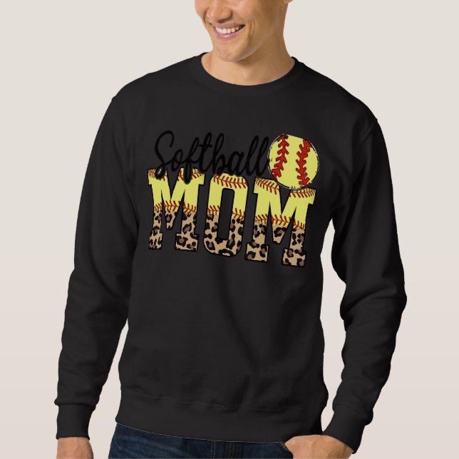 Softball Mama Der beste Muttertag Sweatshirt (Vorderseite)