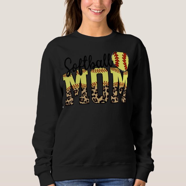 Softball Mama Der beste Muttertag Sweatshirt (Vorderseite)