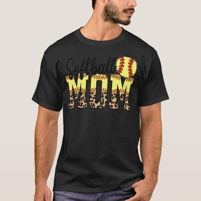 Softball Mama Der beste Muttertag T-Shirt (Vorderseite)