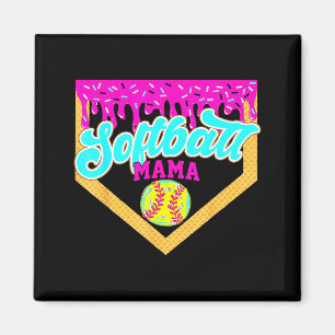 Softball Mama Drip Eiscreme tropfend Game Day Sof Magnet