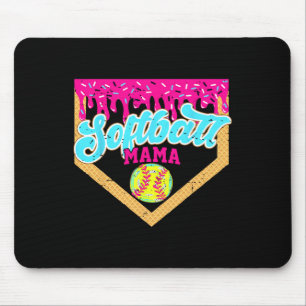 Softball Mama Drip Lustiger Spieltag Softball Eisc Mousepad