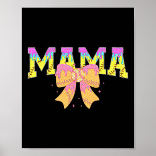 Softball Mama Eiscreme-Tropf-Spieltag Familien-Mat Poster