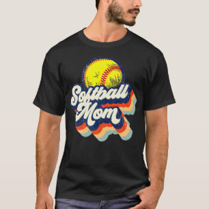 Softball Mama Funny Baseball Mommy Mother Lover Re T-Shirt