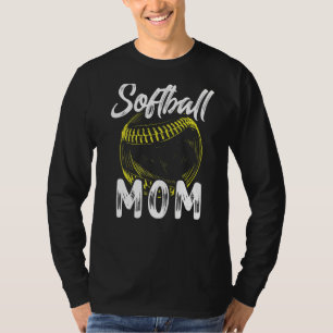 Softball-Mama für weibliche Familienmitglieder am T-Shirt