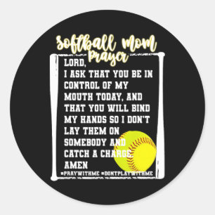 Softball Mama Gebet Game Day Baseball Christlich R Runder Aufkleber