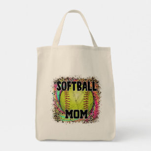 Softball Mama Gefärbte Krawatte Leopard Print Yell Tragetasche