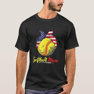 Softball Mama Leopard Funny Baseball Mama Mutter D T-Shirt