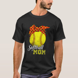 Softball Mama Leopard Funny Baseball Mama Mutter D T-Shirt
