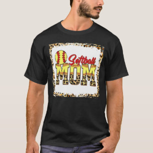 Softball Mama Leopard gebleicht Mama Mama Mother M T-Shirt