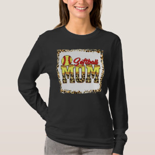 Softball Mama Leopard gebleicht Mama Mama Mother M T-Shirt