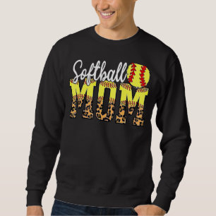 Softball Mama Leopard Herz Sport Muttertag 1 Sweatshirt