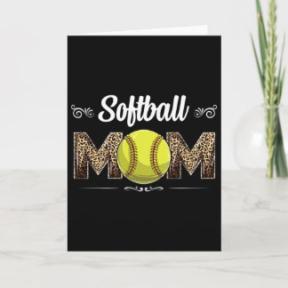 Softball-Mama Leopard Lustige Ball-Mama Muttertag  Karte