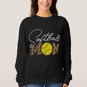 Softball Mama Leopard Print Sweatshirt
