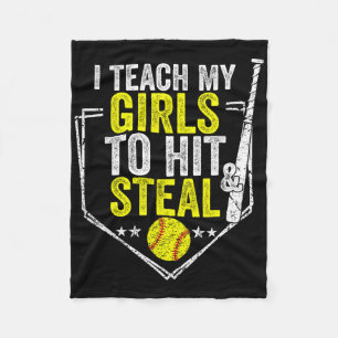 Softball-Mama Lustig Ich Lehre Meine Mädchen Zu Sc Fleecedecke
