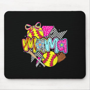 Softball Mama Mama Softball Game Day Vibes Mütter Mousepad