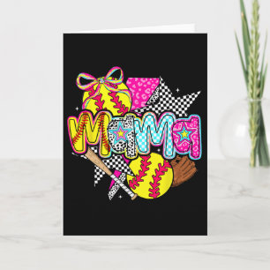Softball-Mama Mom Softball-Spieltag-Vibes Mutterta Karte