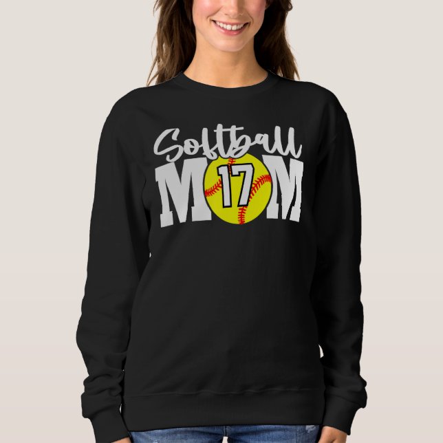 Softball-Mama Nr. 17 Sweatshirt (Vorderseite)