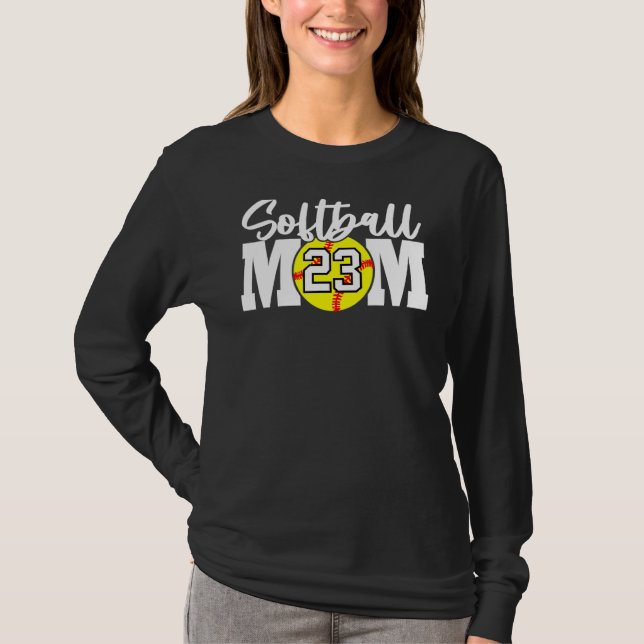Softball-Mama Nr. 23 T-Shirt (Vorderseite)