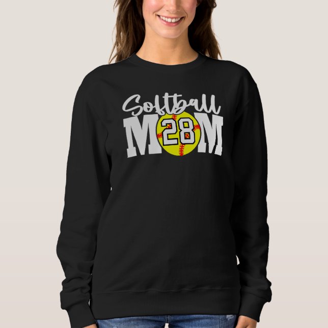 Softball-Mama Nr. 28 Sweatshirt (Vorderseite)