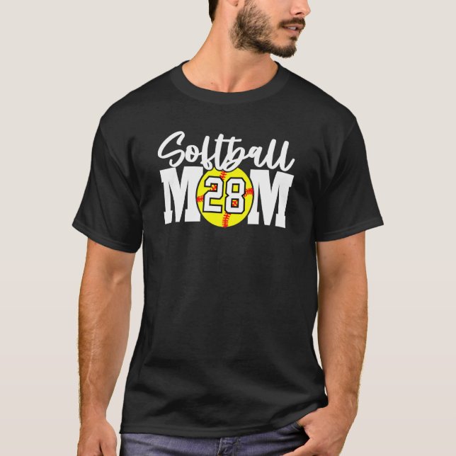 Softball-Mama Nr. 28 T-Shirt (Vorderseite)