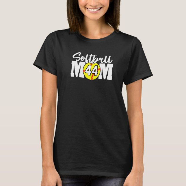 Softball-Mama Nr. 44 T-Shirt (Vorderseite)