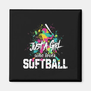 Softball-Mama nur ein Mädchen, das Softball liebt  Magnet