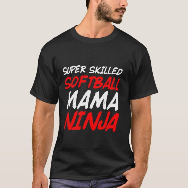 Softball Mama Proud Mama T-Shirt (Vorderseite)