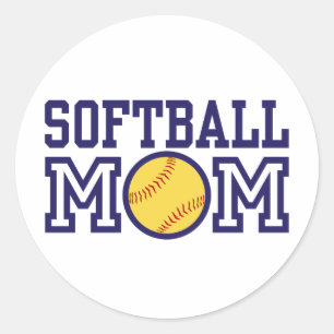 Softball-Mama Runder Aufkleber