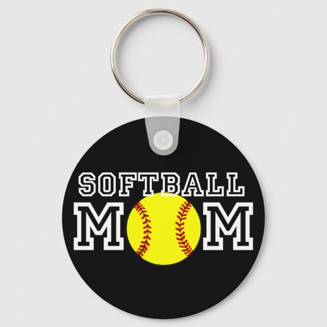 Softball-Mama Schlüsselanhänger (Vorderseite)