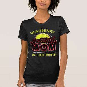 Softball-Mama-Shirt, Mama schreit laut T-Shirt