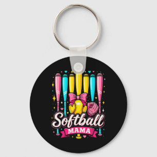 Softball-Mama Softball-Coquette-Bogen Softball  Schlüsselanhänger