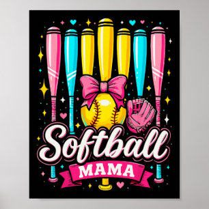 Softball-Mama Softball-Kokette Bogen Softball  Poster