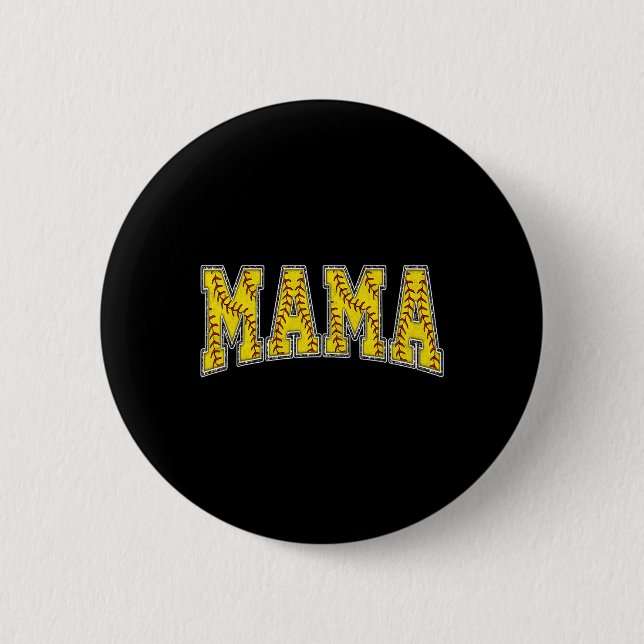 Softball-Mama Softball-Mutter Muttertag Frauen Sto Button (Vorderseite)